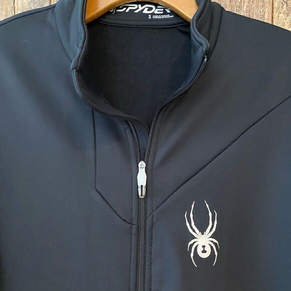 Spyder Men’s S Black Zipper Thick Long Sleeve Pocket Outdoor Pullover Jacket - Picture 6 of 8